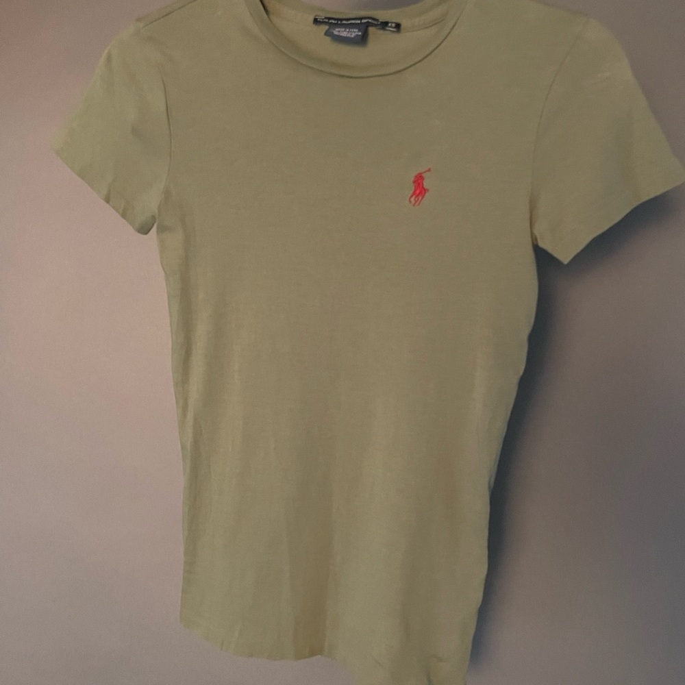 Ralph Lauren Sport Olive Tee with Red Logo